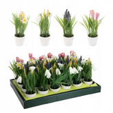 وردة صناعية في وعاء أبيض 23سم